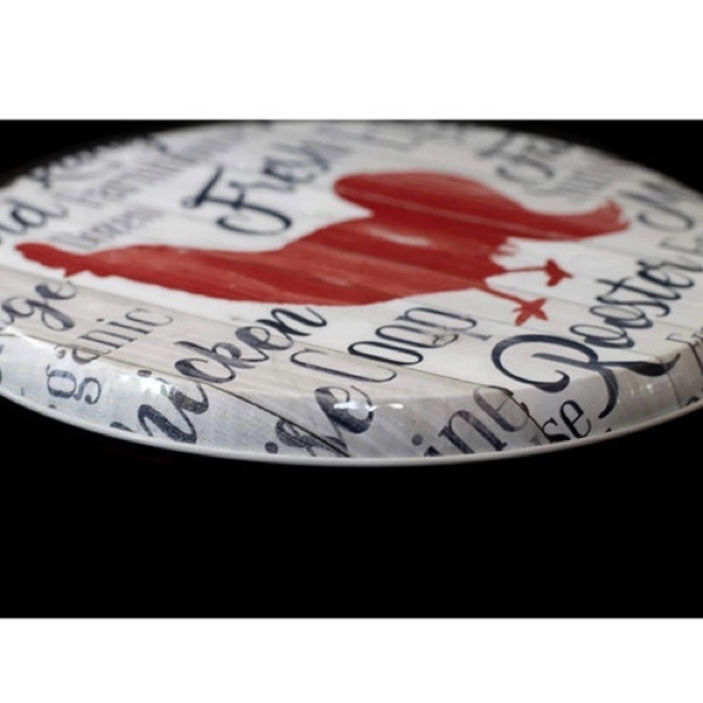 Range Kleen Burner Covers Farmhouse Rooster Decor Chicken Red White 4 Pc - Picture 3 of 10